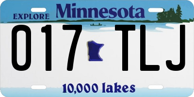 MN license plate 017TLJ