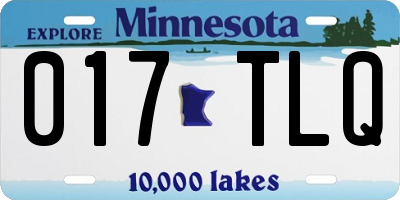 MN license plate 017TLQ