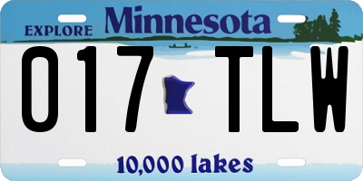 MN license plate 017TLW