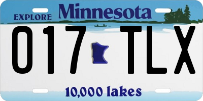 MN license plate 017TLX