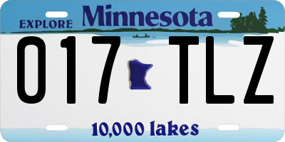 MN license plate 017TLZ