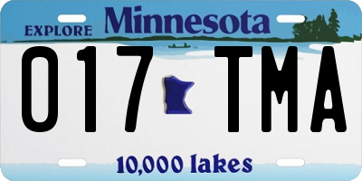 MN license plate 017TMA