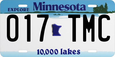 MN license plate 017TMC