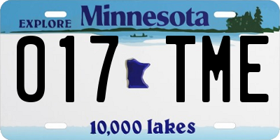 MN license plate 017TME