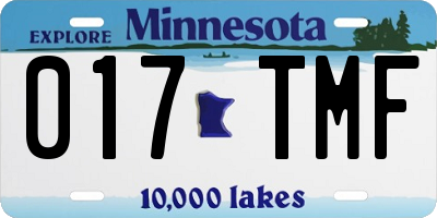 MN license plate 017TMF