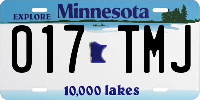 MN license plate 017TMJ