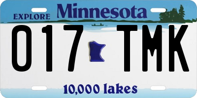 MN license plate 017TMK