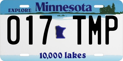 MN license plate 017TMP