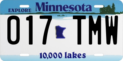 MN license plate 017TMW