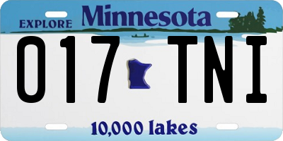 MN license plate 017TNI