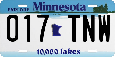MN license plate 017TNW