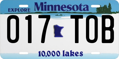 MN license plate 017TOB