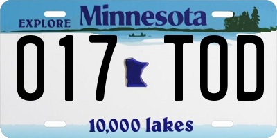 MN license plate 017TOD