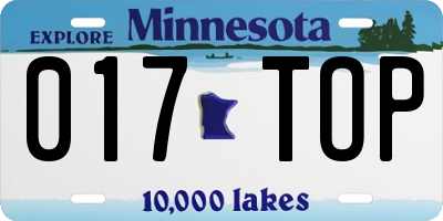 MN license plate 017TOP