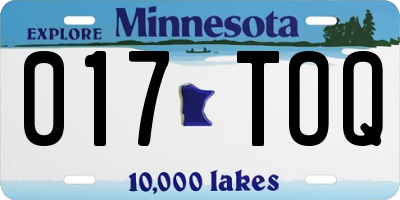 MN license plate 017TOQ