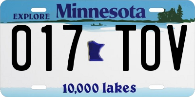 MN license plate 017TOV