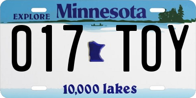 MN license plate 017TOY