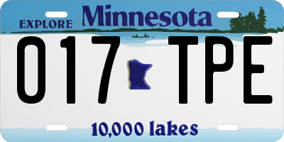 MN license plate 017TPE