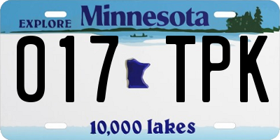 MN license plate 017TPK