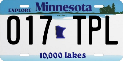 MN license plate 017TPL