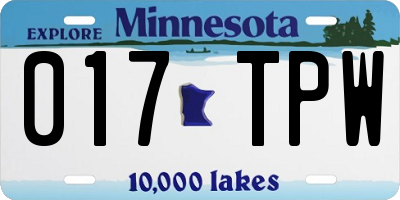 MN license plate 017TPW