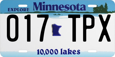 MN license plate 017TPX