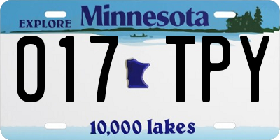 MN license plate 017TPY