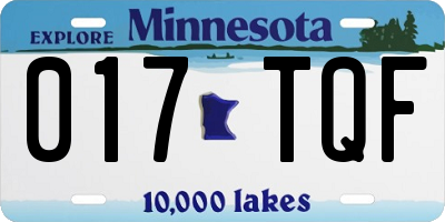 MN license plate 017TQF