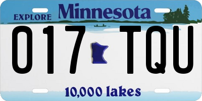 MN license plate 017TQU