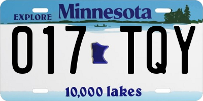 MN license plate 017TQY