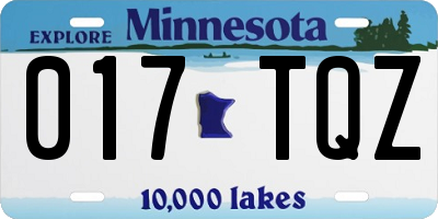 MN license plate 017TQZ