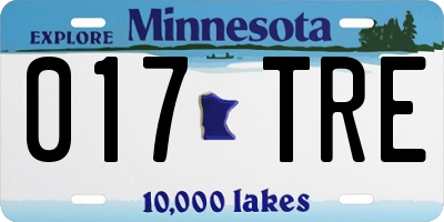 MN license plate 017TRE