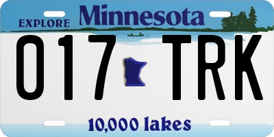 MN license plate 017TRK