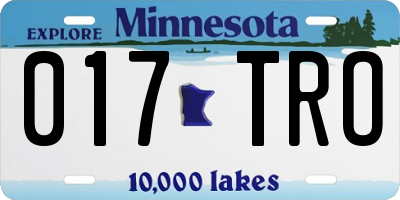 MN license plate 017TRO