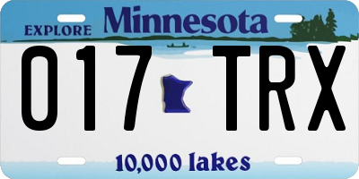 MN license plate 017TRX