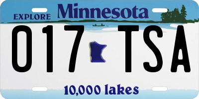 MN license plate 017TSA