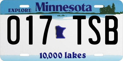 MN license plate 017TSB