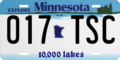 MN license plate 017TSC