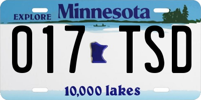 MN license plate 017TSD