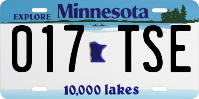 MN license plate 017TSE