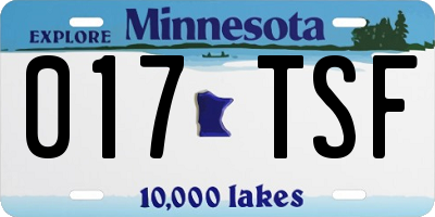 MN license plate 017TSF