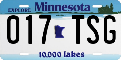 MN license plate 017TSG