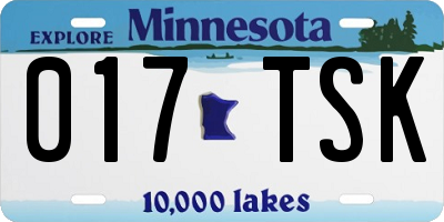 MN license plate 017TSK