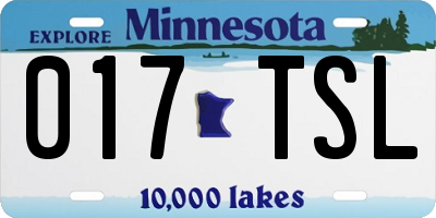 MN license plate 017TSL