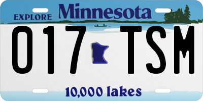MN license plate 017TSM