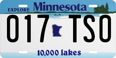 MN license plate 017TSO