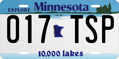 MN license plate 017TSP