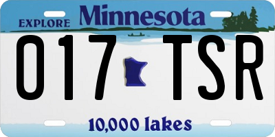 MN license plate 017TSR