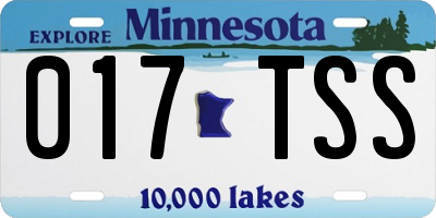 MN license plate 017TSS