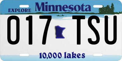 MN license plate 017TSU